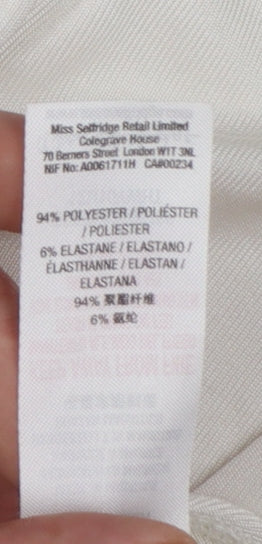 Miss Selfridge Women Ivory Sleeveless Bodysuit UK 8 Polyester Blend