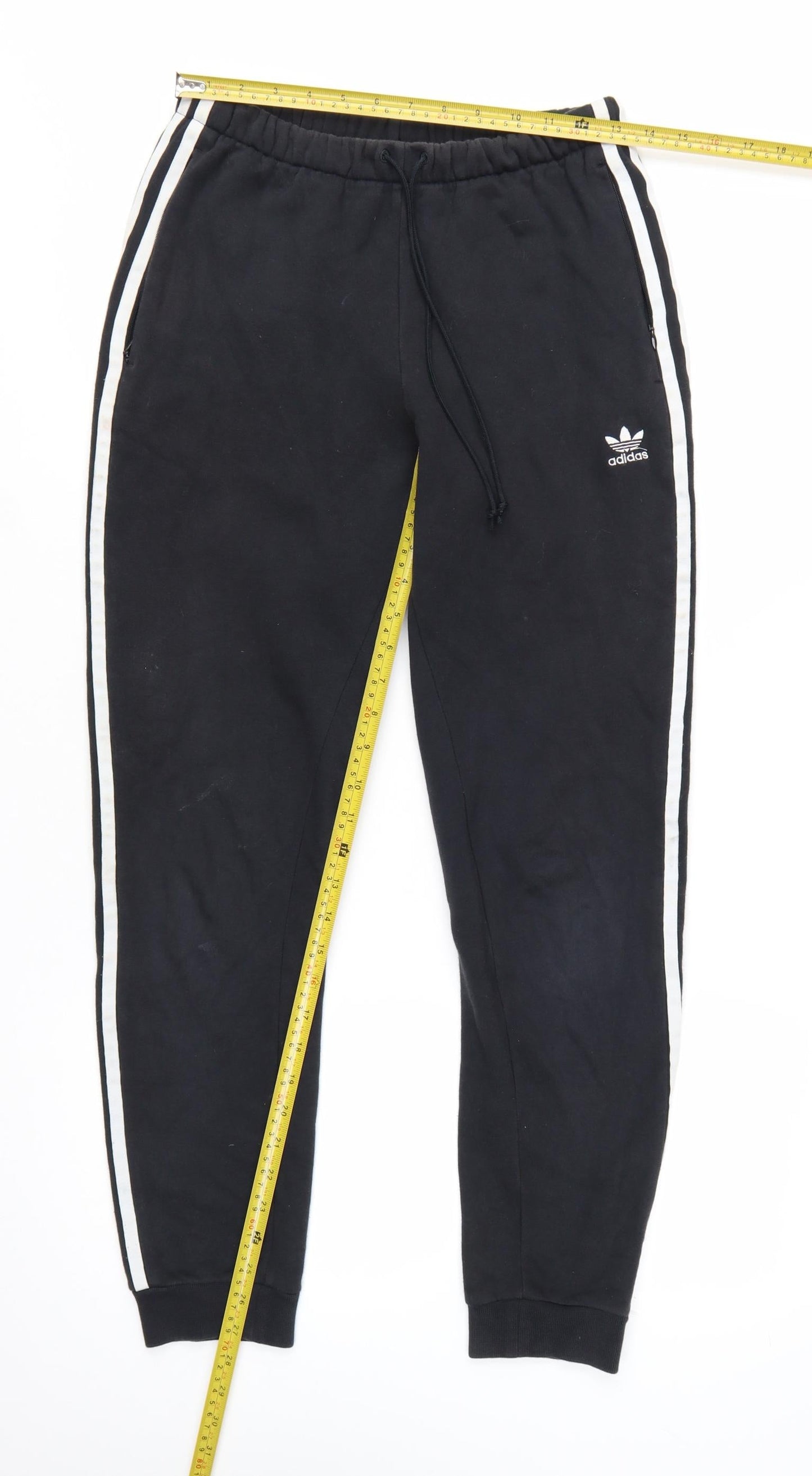 Adidas Womens Black Jogger Trousers Size 8 Cotton Blend