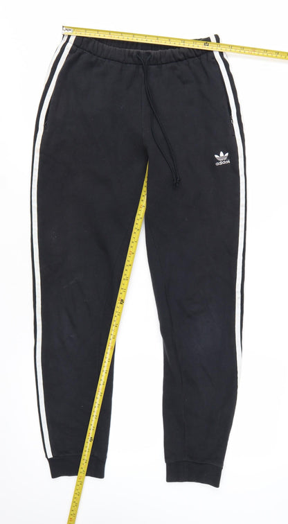 Adidas Womens Black Jogger Trousers Size 8 Cotton Blend
