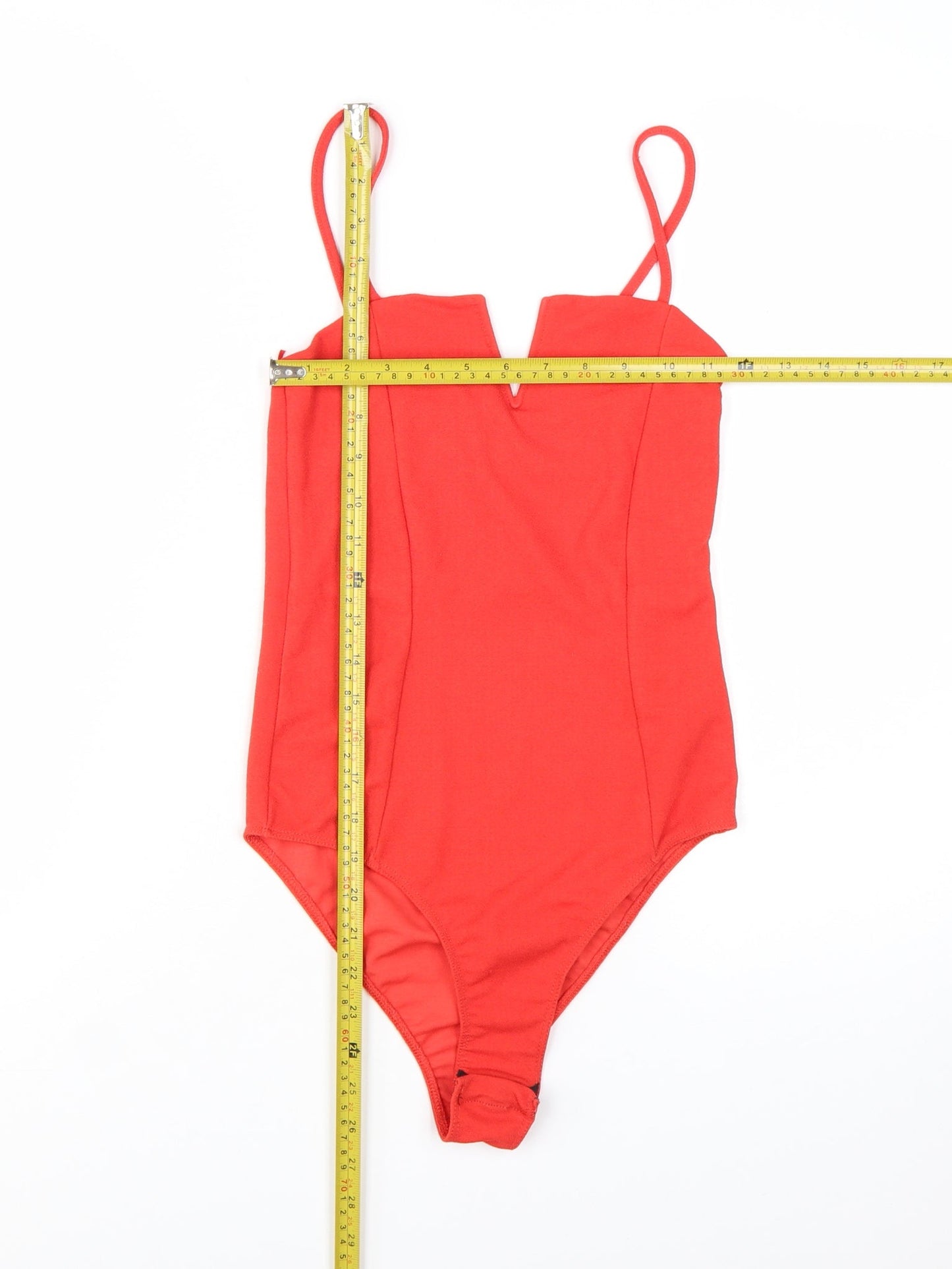 New Look Women's Red Bodysuit Jumpsuit Size 6 Sleeveless V-Neck