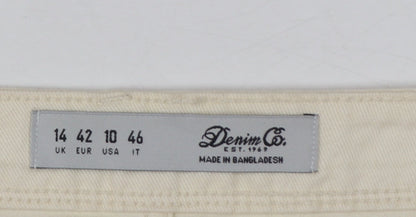 Denim Co Women Beige Cotton Cut-Off Shorts Size 14