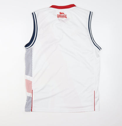 Lonsdale Men’s White Tank Top Large Athletic Sleeveless Sports Vest