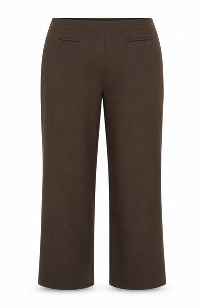 Mia Moda Women's Brown Size 18 Straight Leg Trousers