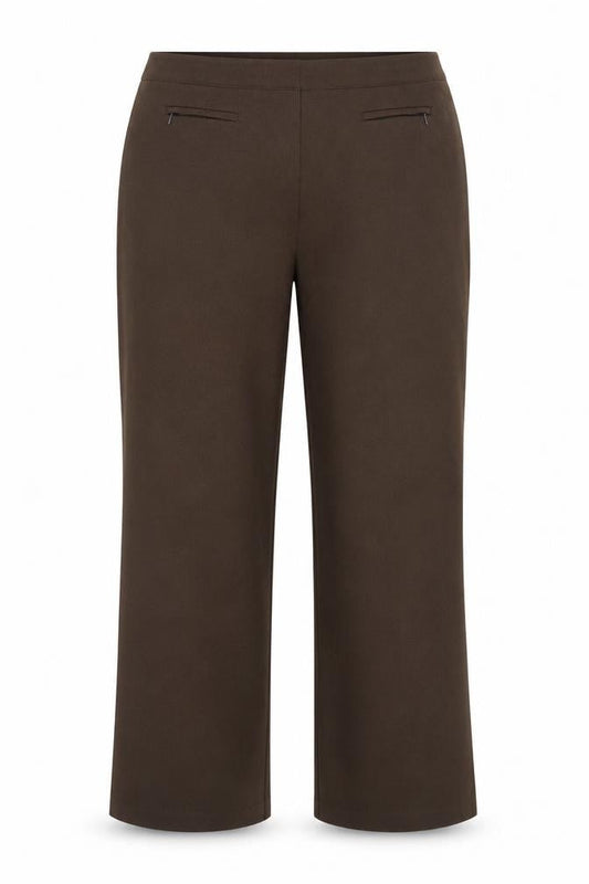 Mia Moda Women's Brown Size 18 Straight Leg Trousers