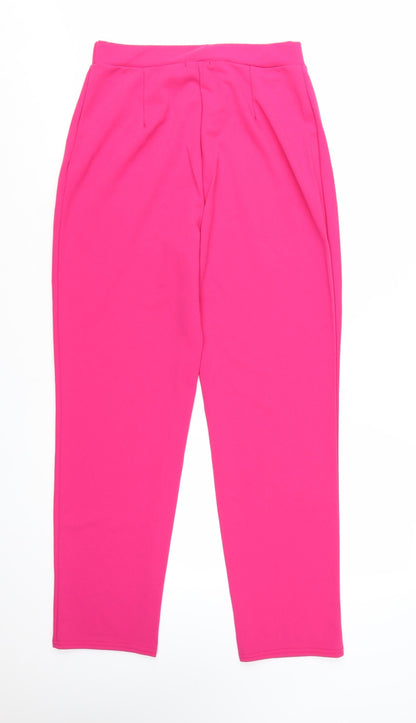 Boohoo Women's Pink Jersey Stretch Trousers Size 14