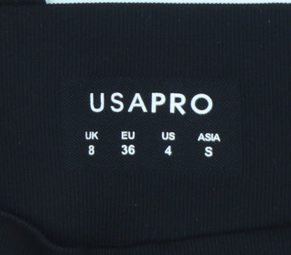 USA Pro Womens Black Seamless Gym Leggings Size 8