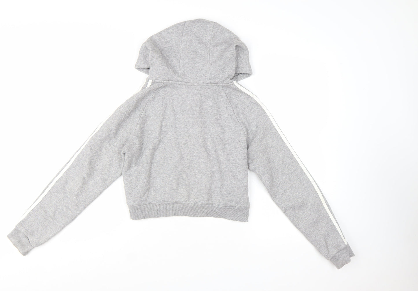 Adidas Womens Grey Full Zip Hoodie UK 8 Hooded Sweatshirt