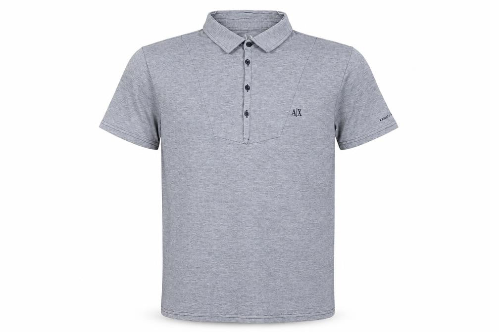 Armani Exchange Men's Grey Cotton Stretch Polo Shirt XL