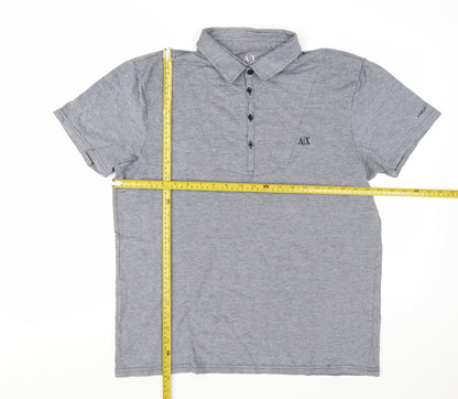 Armani Exchange Men's Grey Cotton Stretch Polo Shirt XL