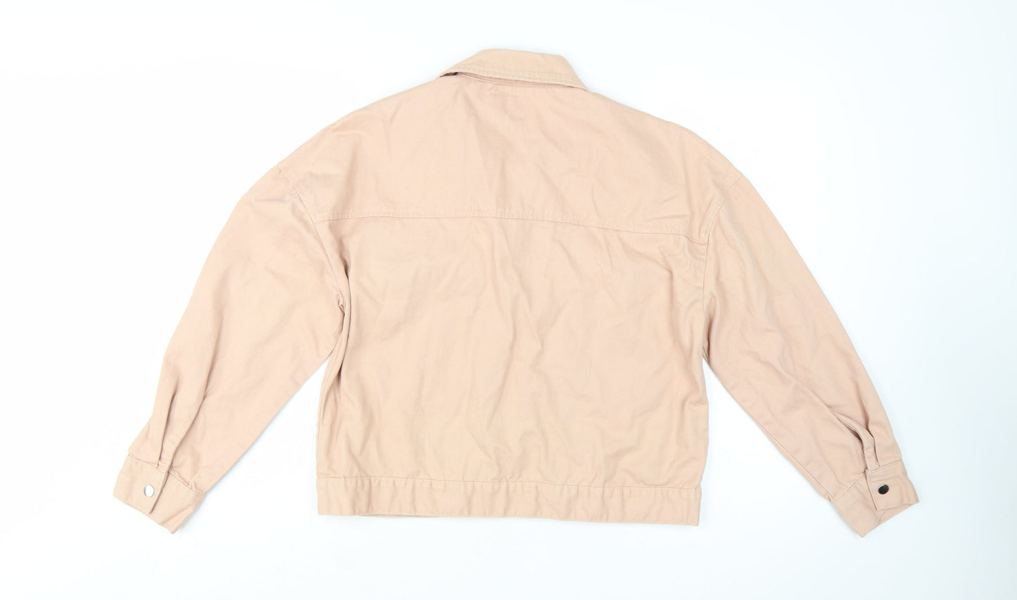 Primark Womens Beige Cotton Basic Jacket Size M Casual Zip Front