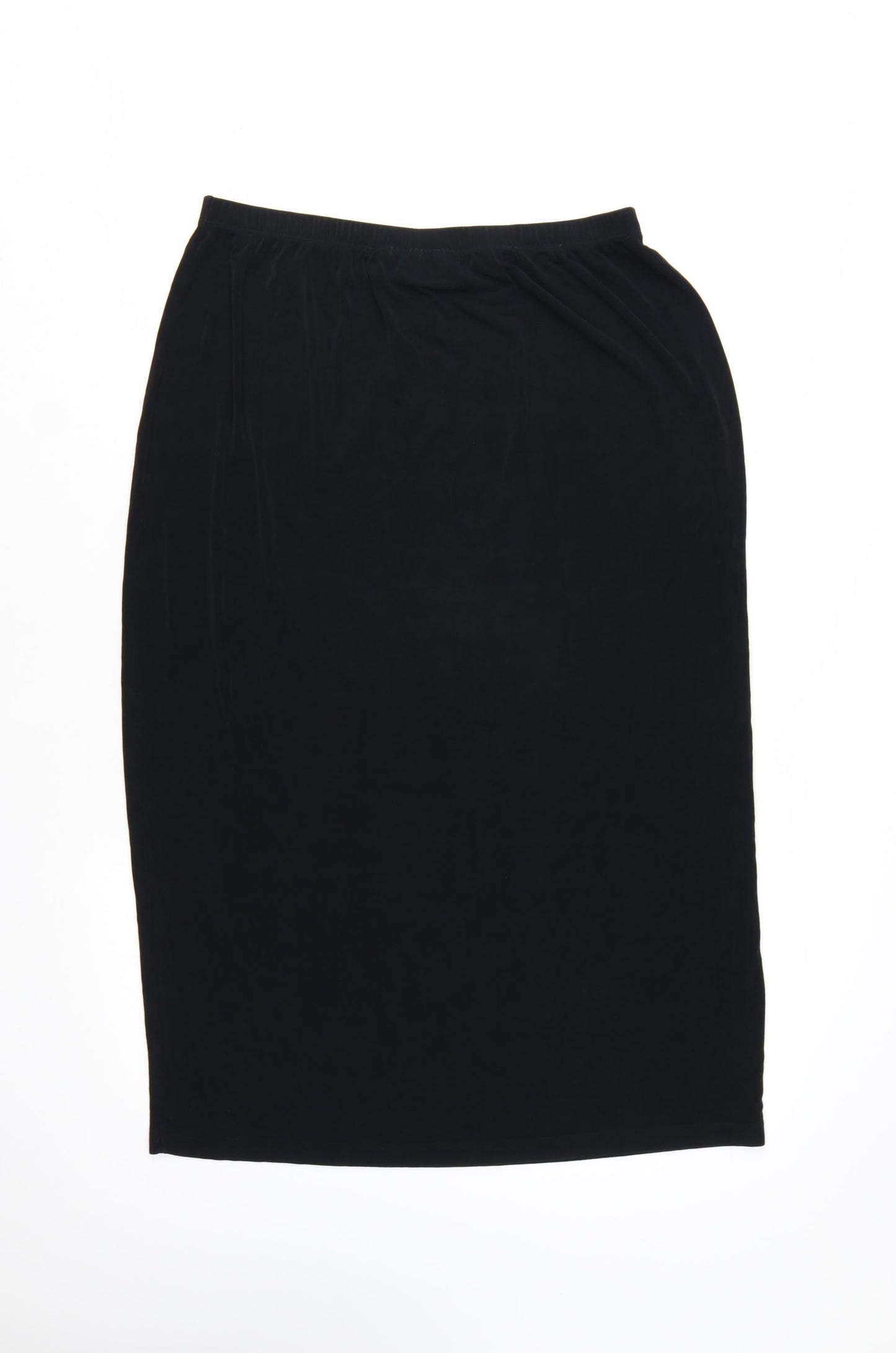 Chico's Women's Black Jersey Pencil Midi Skirt Size 16 Stretch