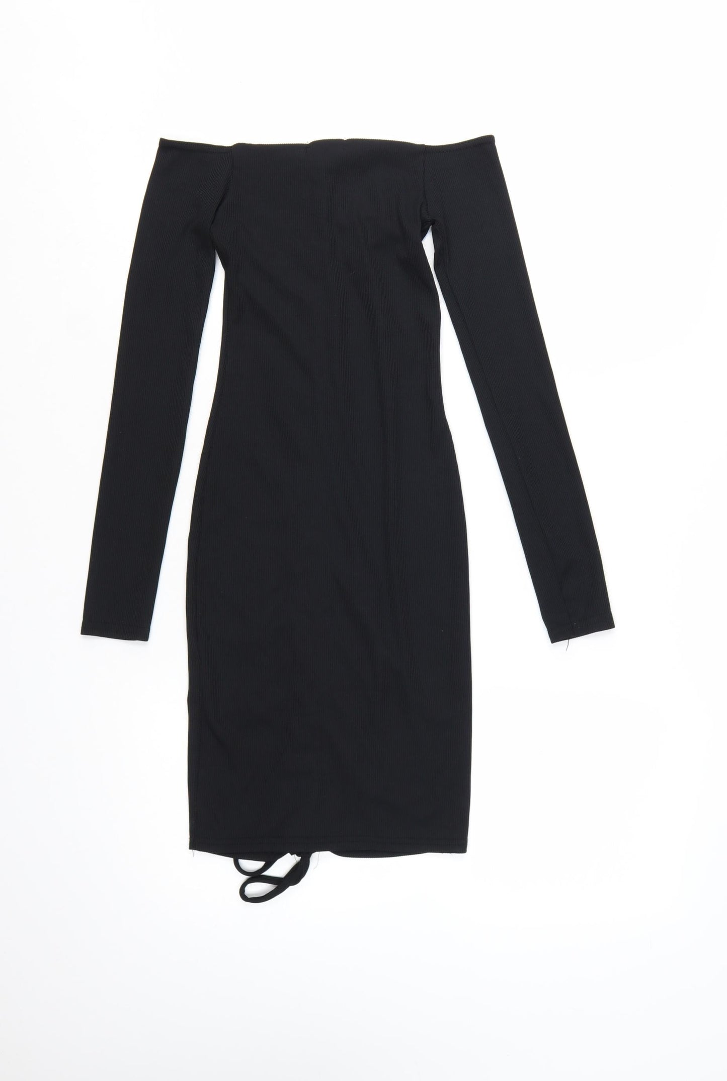 PrettyLittleThing Women's Black Off Shoulder Bodycon Dress Size 4
