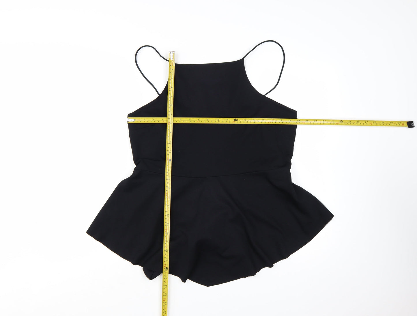 Boohoo Womens Black Size 18 Halter Peplum Tie Back Camisole Top