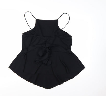Boohoo Womens Black Size 18 Halter Peplum Tie Back Camisole Top