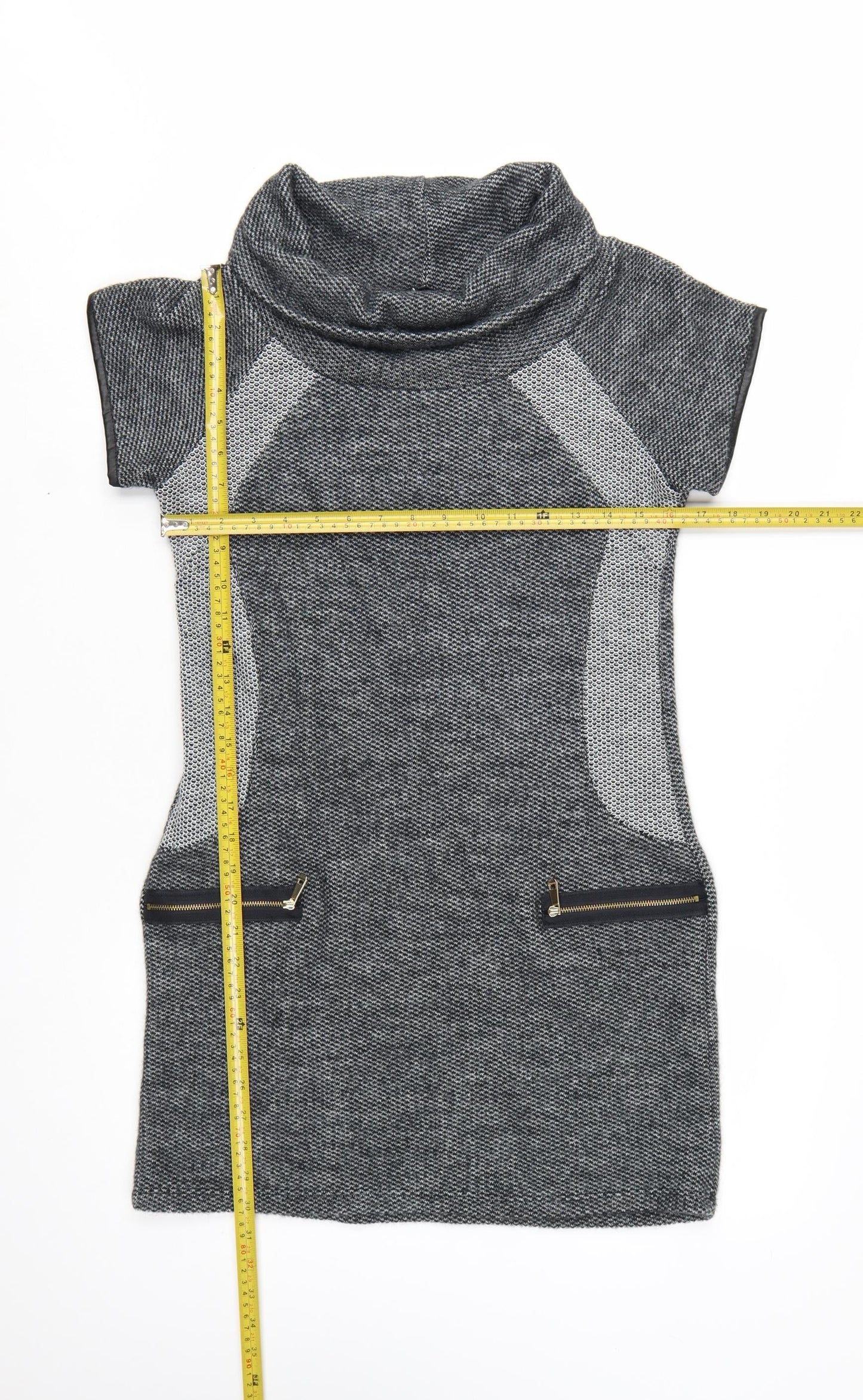 Quiz Women’s Grey Cowl Neck Short Sleeve Shift Dress Size 12