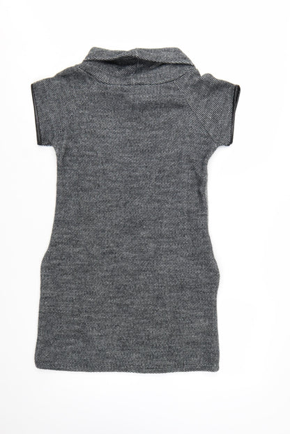 Quiz Women’s Grey Cowl Neck Short Sleeve Shift Dress Size 12
