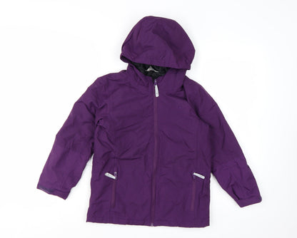 Hi Gear Girls Purple Hooded Rain Coat Jacket 7-8 Years Waterproof Lined