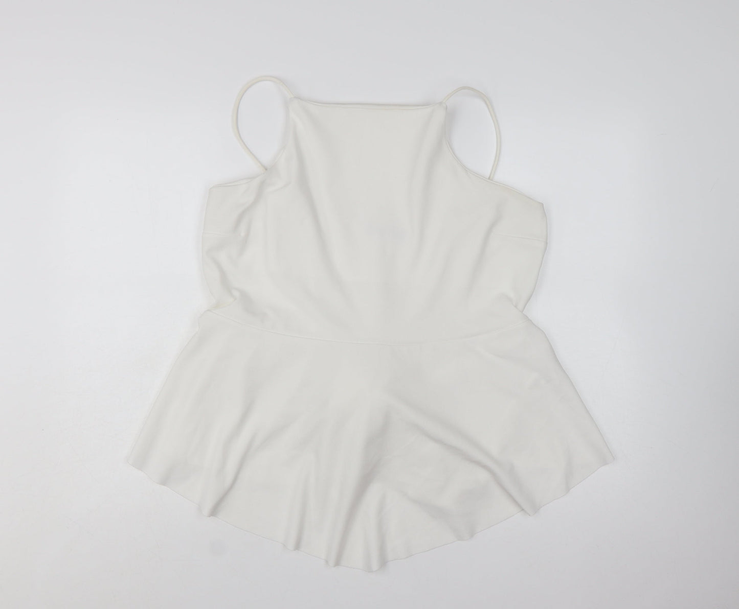 Boohoo Women's White Plus Size 20 Camisole Peplum Tank Top