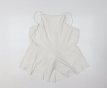 Boohoo Women's White Plus Size 20 Camisole Peplum Tank Top