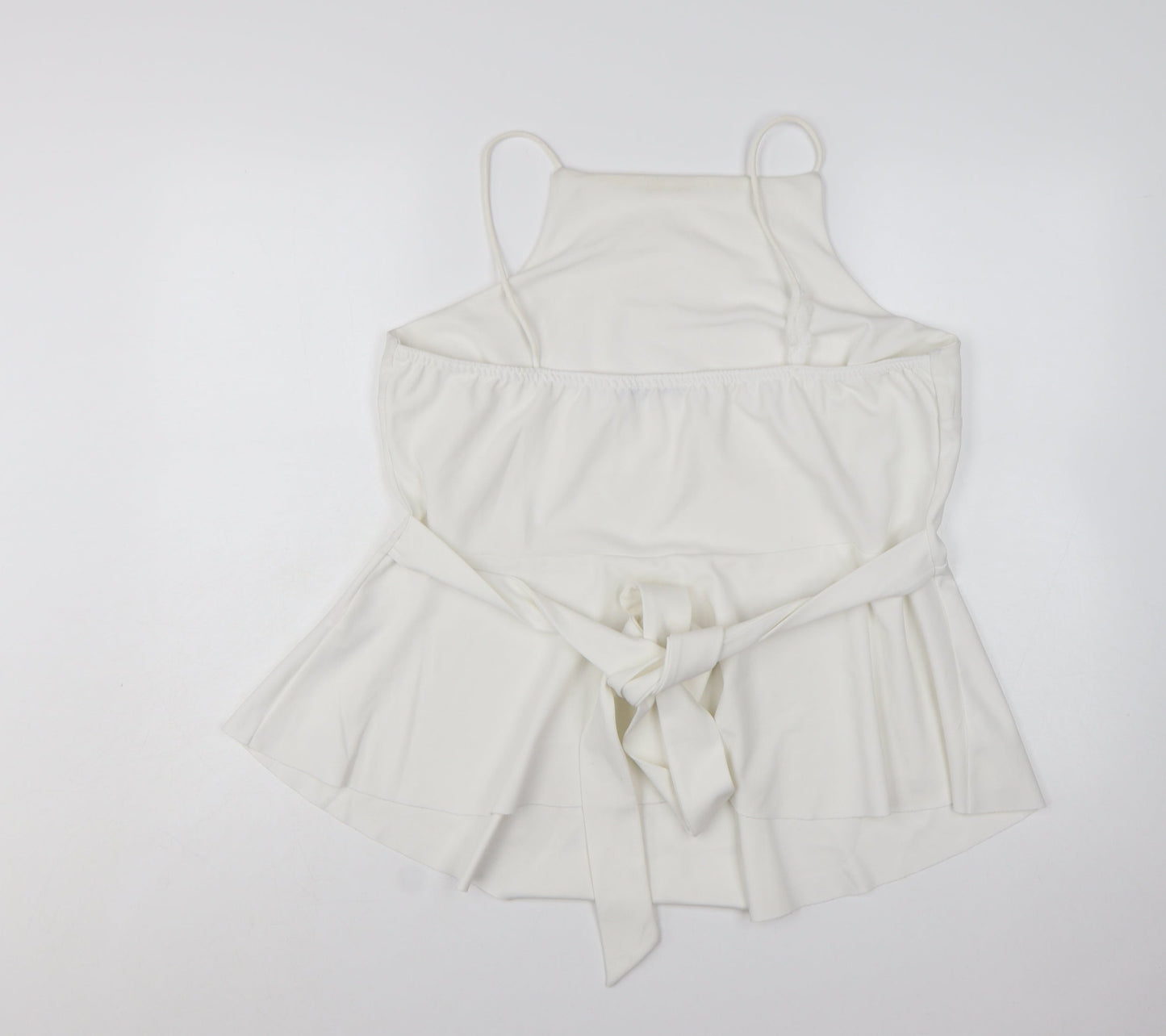 Boohoo Women's White Plus Size 20 Camisole Peplum Tank Top