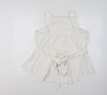 Boohoo Women's White Plus Size 20 Camisole Peplum Tank Top