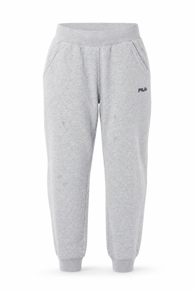 Fila Women Grey Jogger Sweatpants S Cotton Blend Tapered Fit