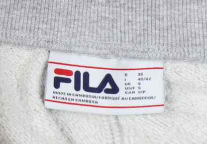 FILA Women Grey Jogger Sweatpants S Cotton Blend Tapered Fit