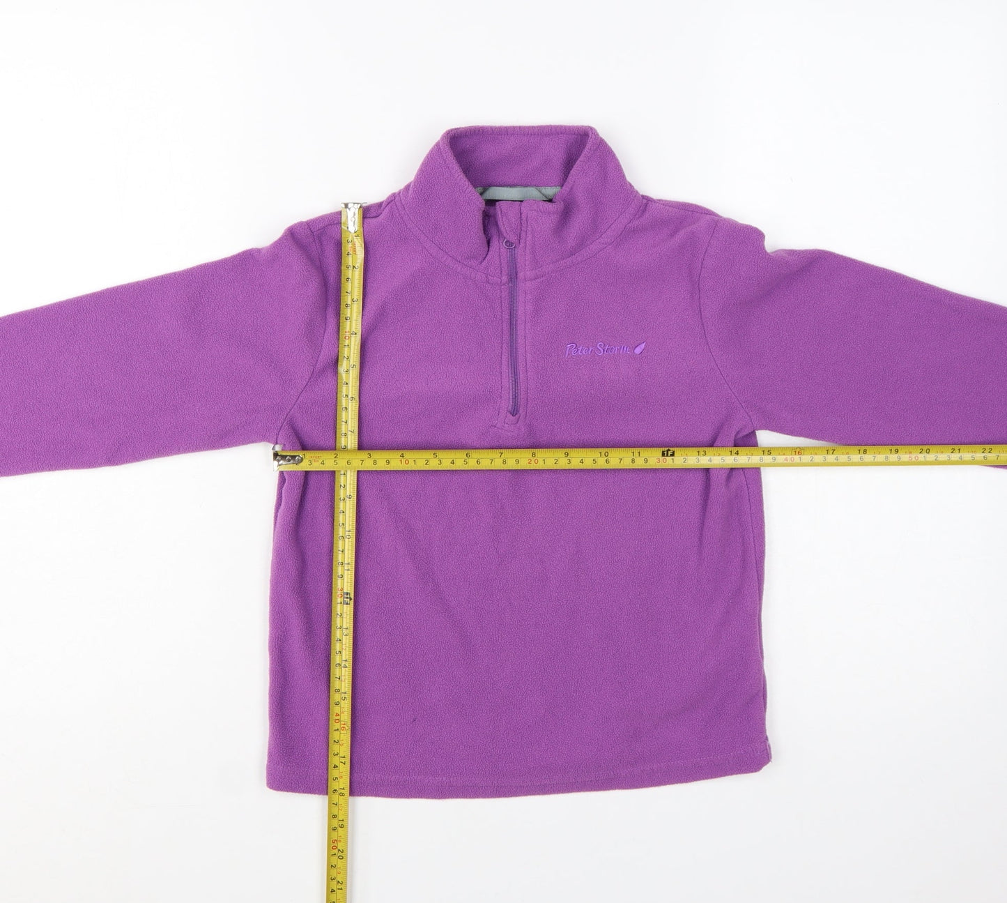 Peter Storm Girls Purple Fleece 1/4 Zip Pullover Sweatshirt 7-8 Years