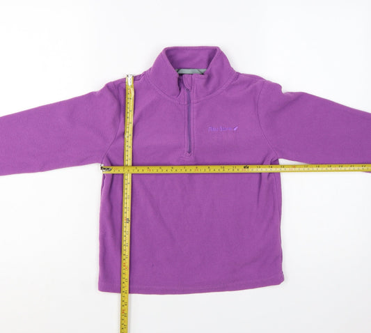 Peter Storm Girls Purple Fleece 1/4 Zip Pullover Sweatshirt 7-8 Years