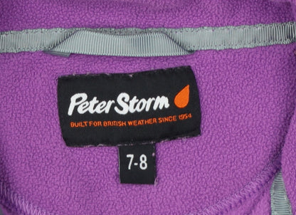 Peter Storm Girls Purple Fleece 1/4 Zip Pullover Sweatshirt 7-8 Years