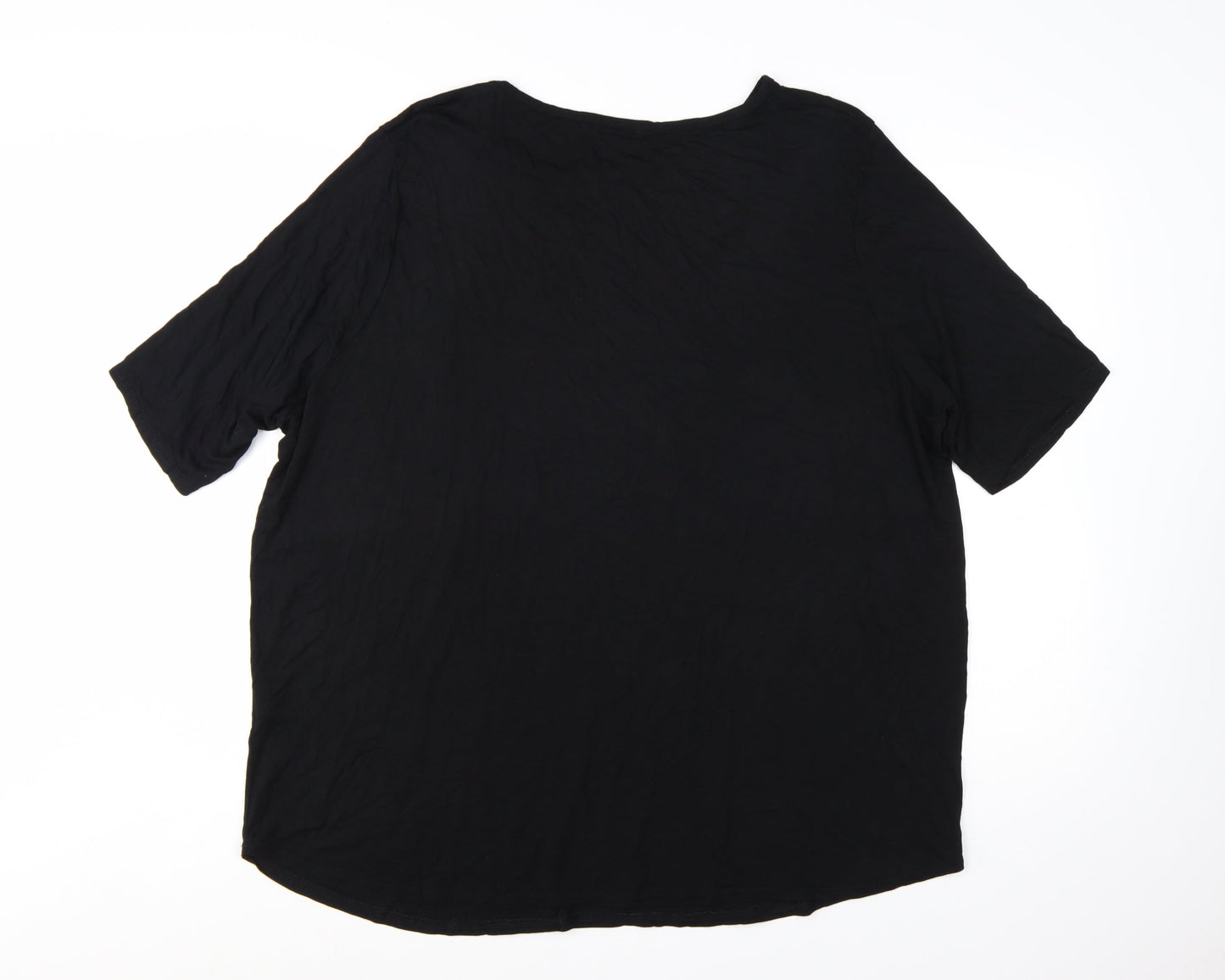 Boohoo Womens Black Leopard Pocket T-Shirt Plus Size 24