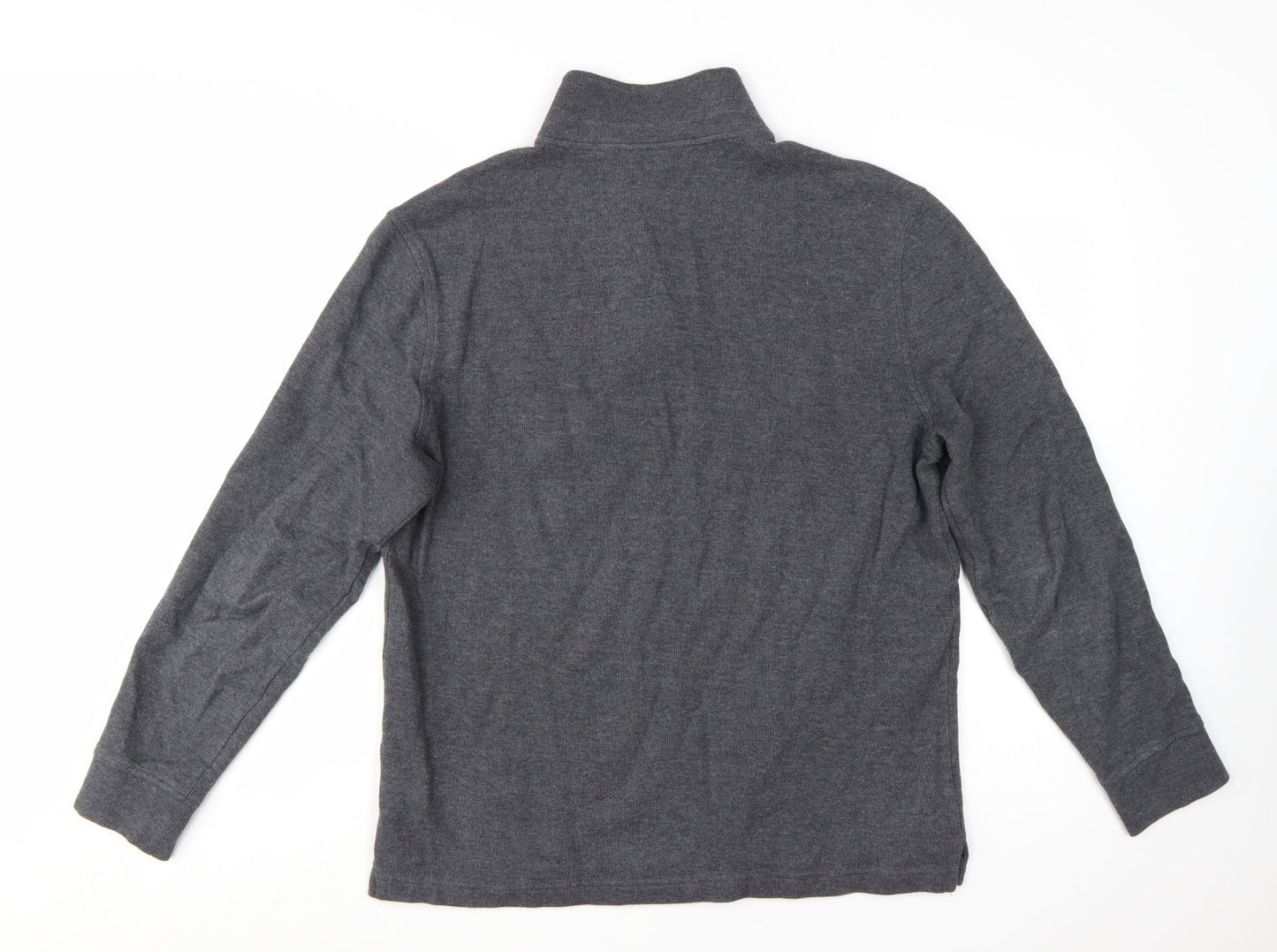 Club Room Men's Grey Cotton Half Zip Jumper Size L