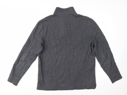 Club Room Men's Grey Cotton Half Zip Jumper Size L