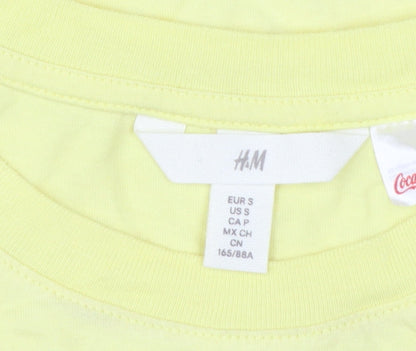 H&M Women’s Yellow Fanta Lemon Graphic T-Shirt Size S