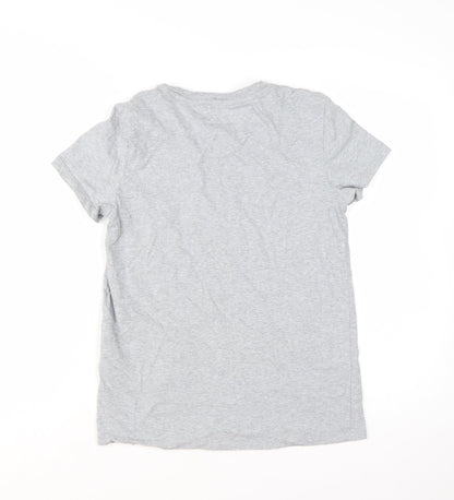 Levi's Women's Grey Floral Logo Cotton T-Shirt Size S