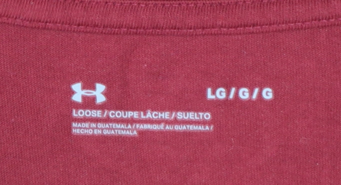 Under Armour Men's Red Long Sleeve Graphic T-Shirt Size L