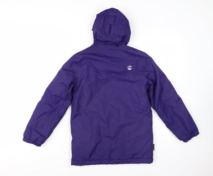 Gelert Girls Purple Waterproof Hooded Rain Coat Jacket 11-12 Years