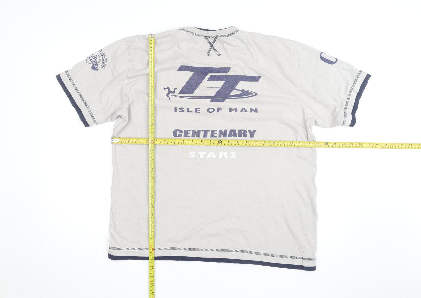 TT Isle of Man Mens Grey 2XL Motorcycle Racing Graphic T-Shirt