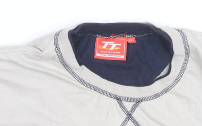 TT Isle of Man Mens Grey 2XL Motorcycle Racing Graphic T-Shirt