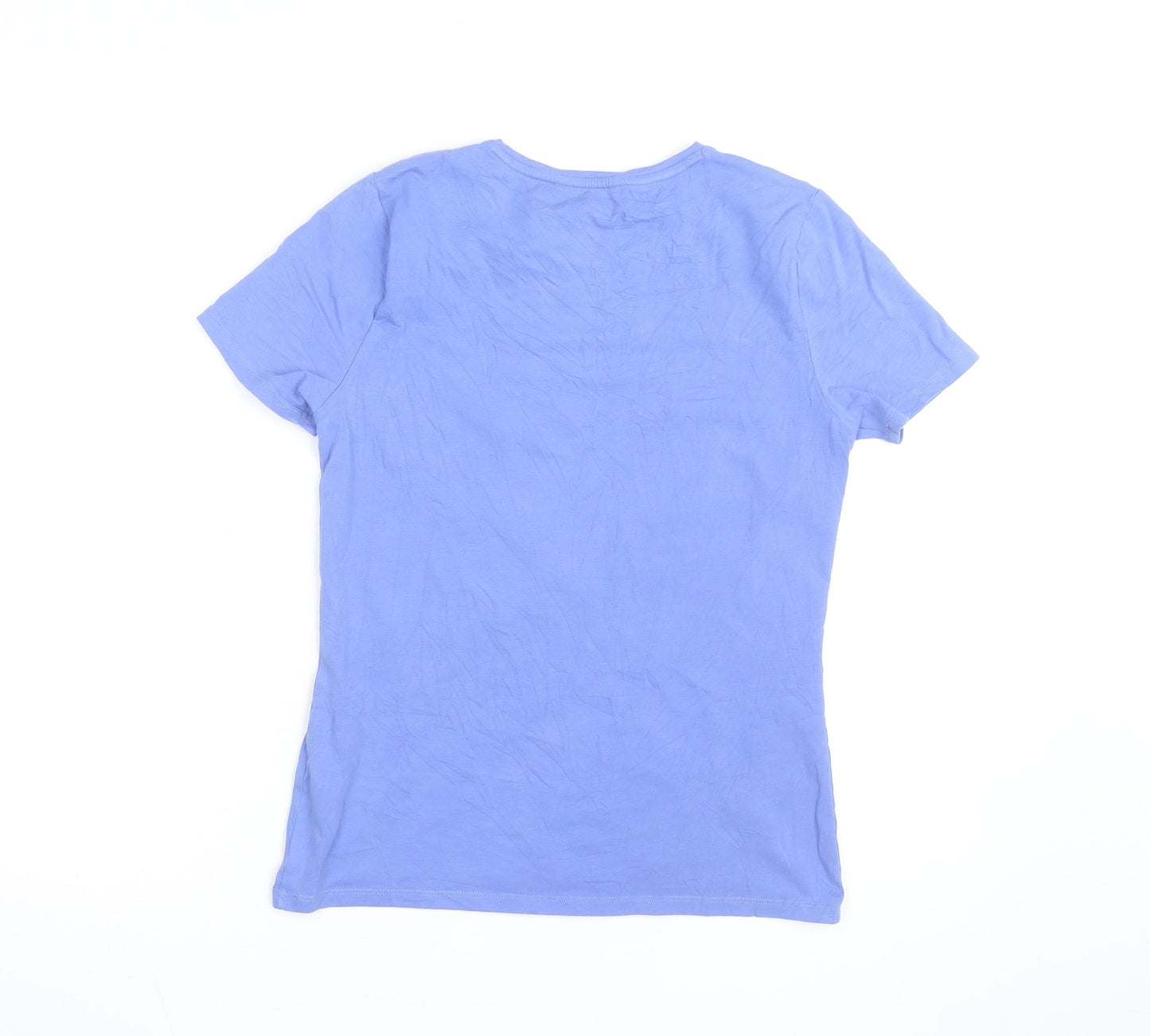Marks and Spencer Women’s Blue Floral Print Cotton T-Shirt Size 12