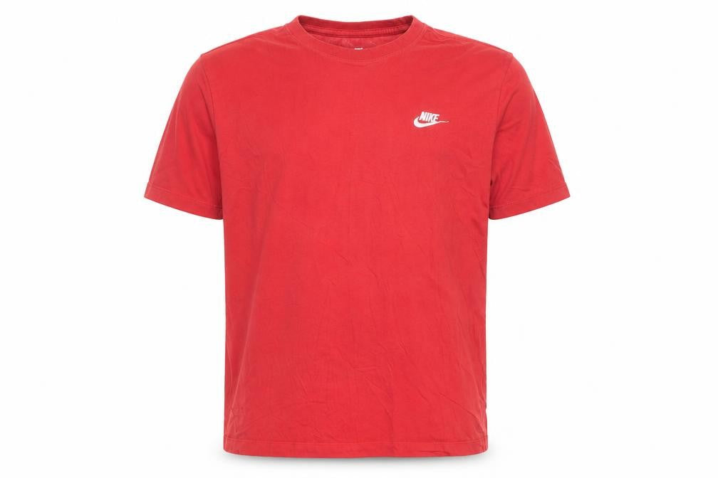 Nike Men's Red Crew Neck Short Sleeve Cotton T-Shirt M