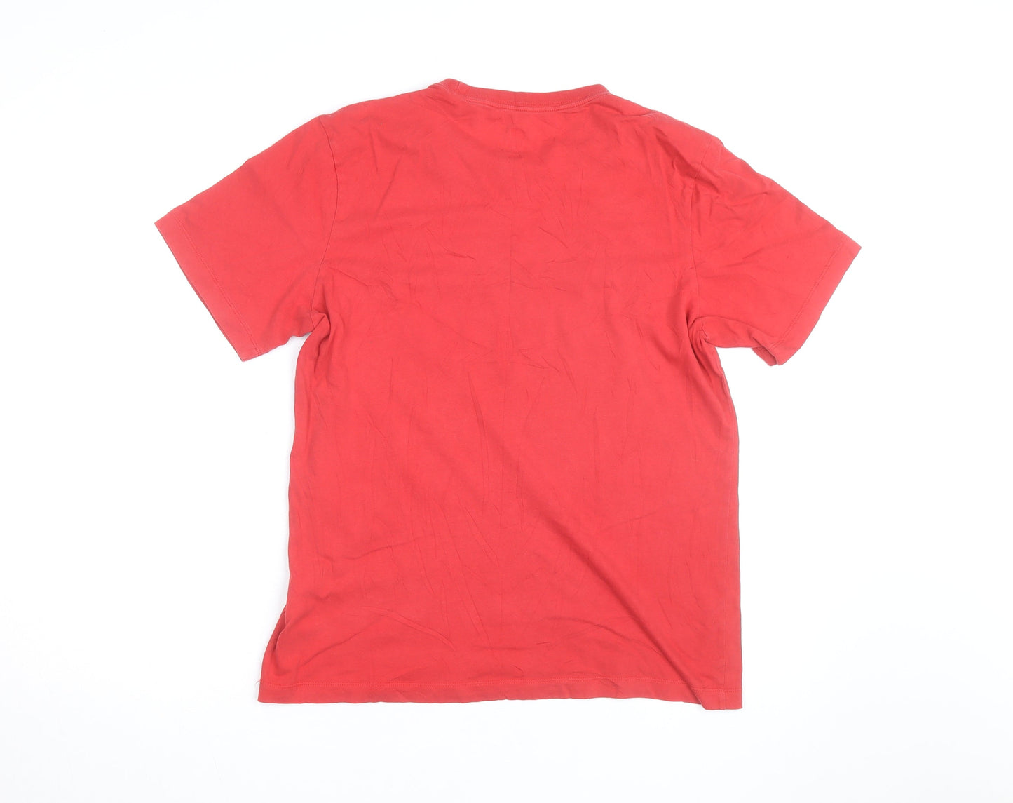 Nike Men's Red Crew Neck Short Sleeve Cotton T-Shirt M