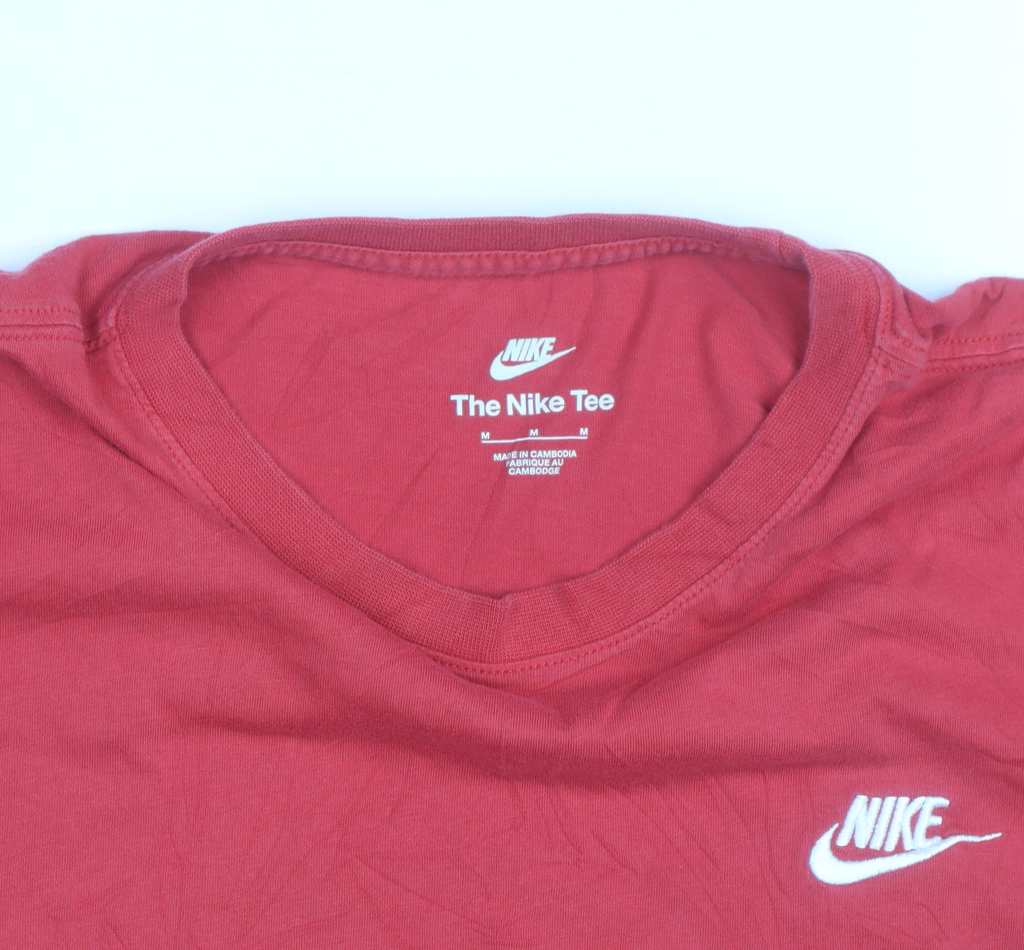 Nike Men's Red Crew Neck Short Sleeve Cotton T-Shirt M