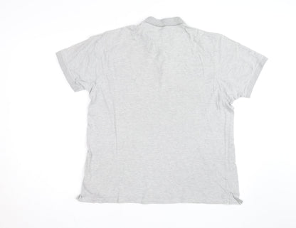 Pierre Cardin Men’s Grey Striped Cotton Blend Polo Shirt Size L