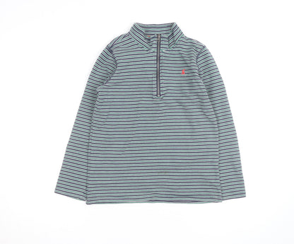 Joules Boys Blue Stripe 1/4 Zip Cotton Jumper 11-12 Years