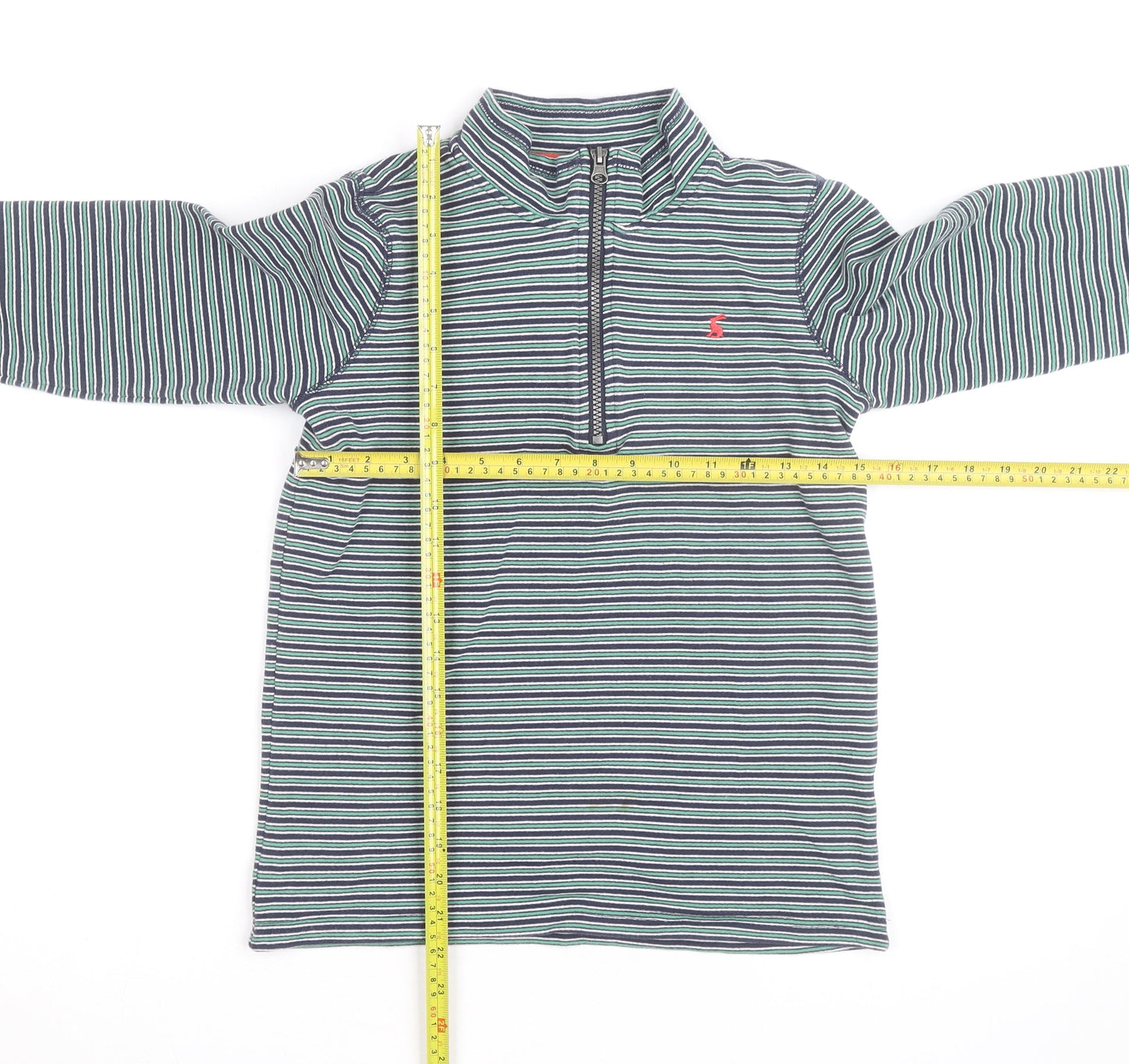 Joules Boys Blue Stripe 1/4 Zip Cotton Jumper 11-12 Years