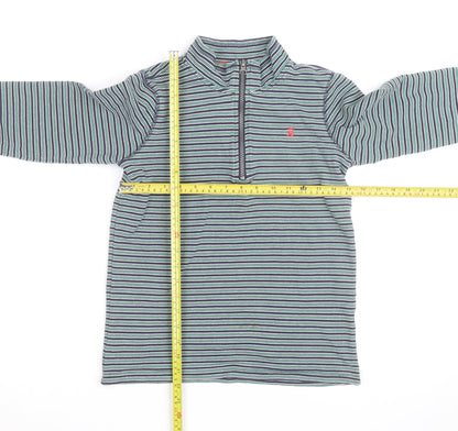 Joules Boys Blue Stripe 1/4 Zip Cotton Jumper 11-12 Years