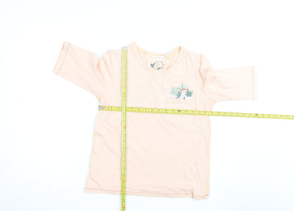 White Stuff Women's Pink Floral 3/4 Sleeve Cotton T-Shirt Size 10