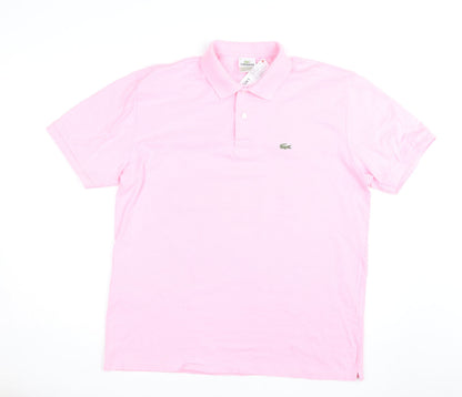 Lacoste Men’s Pink Cotton Polo Shirt Size 10XL Classic Fit