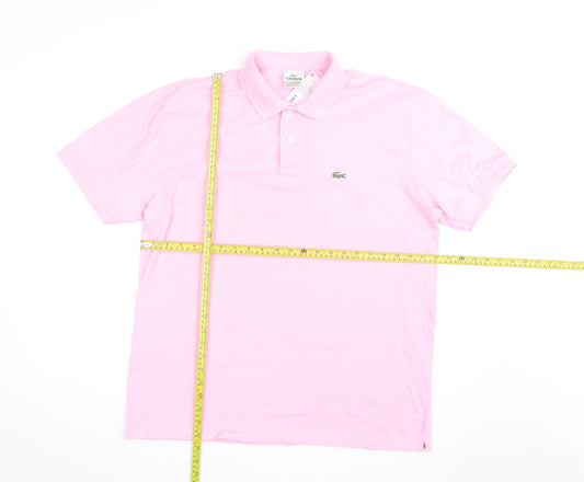 Lacoste Men’s Pink Cotton Polo Shirt Size 10XL Classic Fit